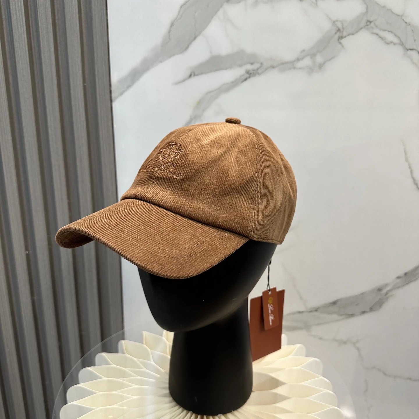 Loro Piana Hats Embroidered Crest Baseball Cap with Contrast Piping — 18