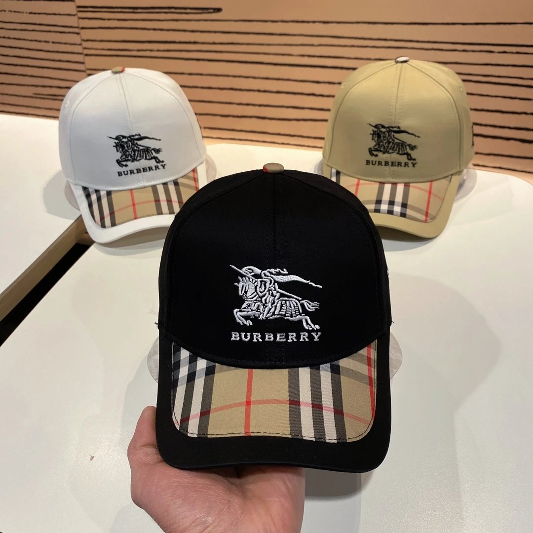 Fendi Hats Logo Baseball Cap with Contrast Whipstitch Brim — 17