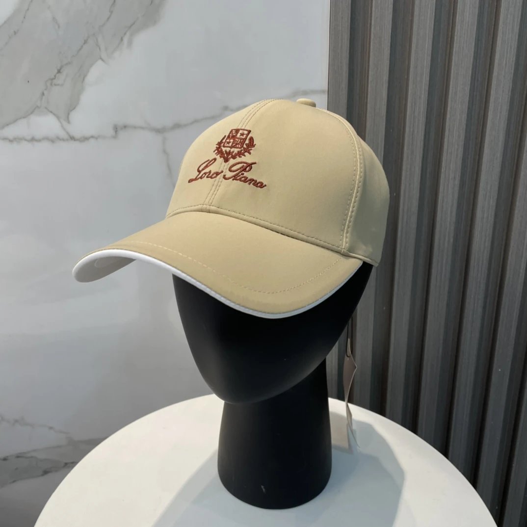 Loro Piana Hats Embroidered Crest Baseball Cap with Contrast Piping — 14