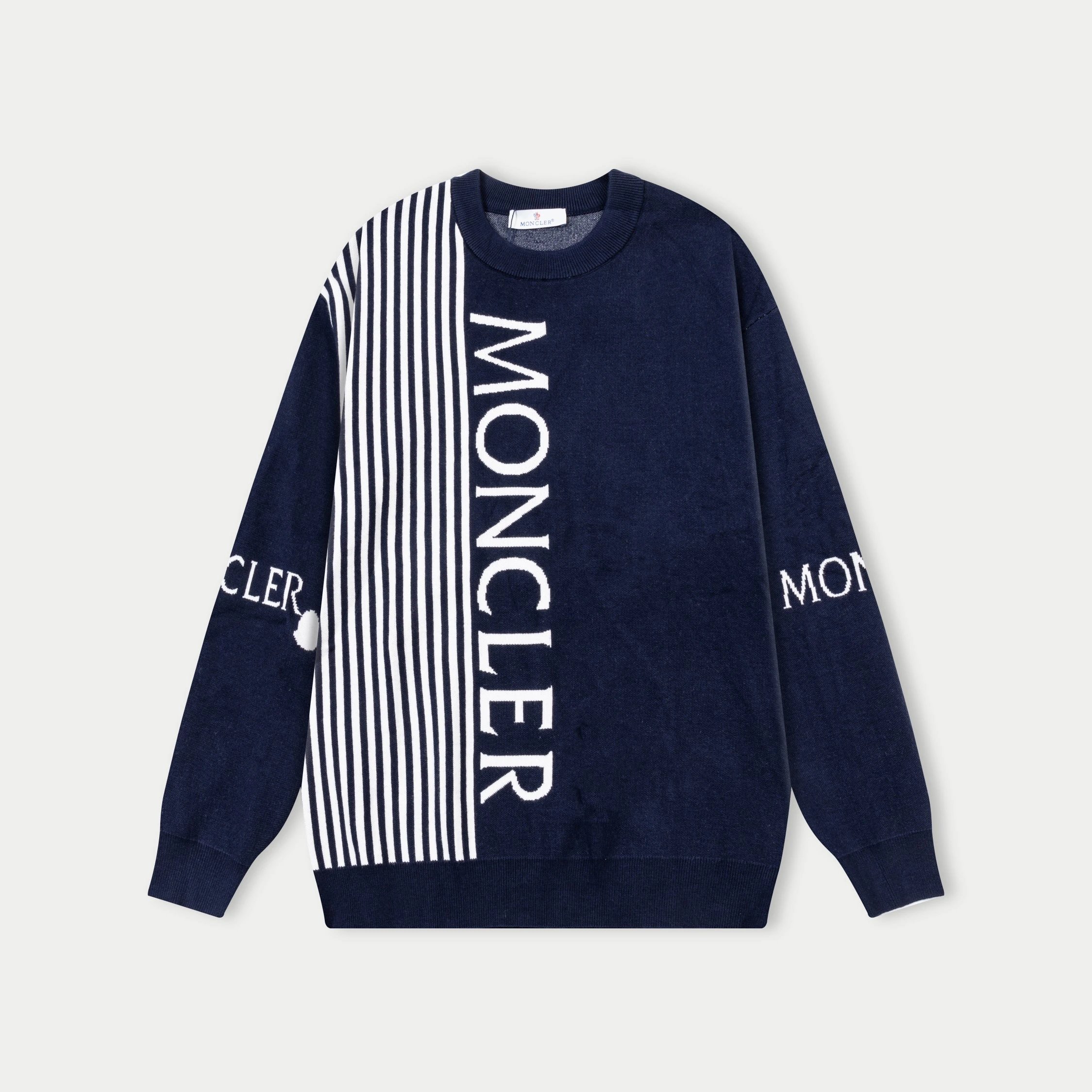 Moncler Knitwear Crewneck knit sweater with logo patch image 7