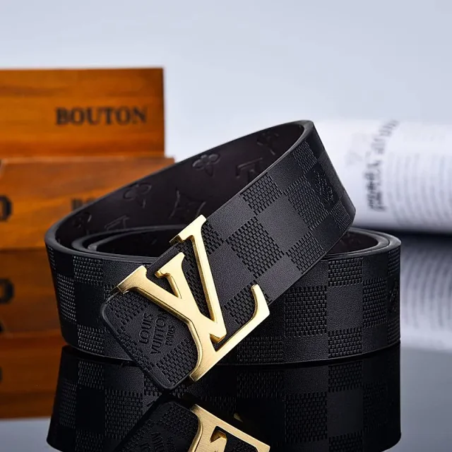 Louis Vuitton Belts LV Initiales buckle belt with embossed monogram or checkerboard pattern product detail image 3