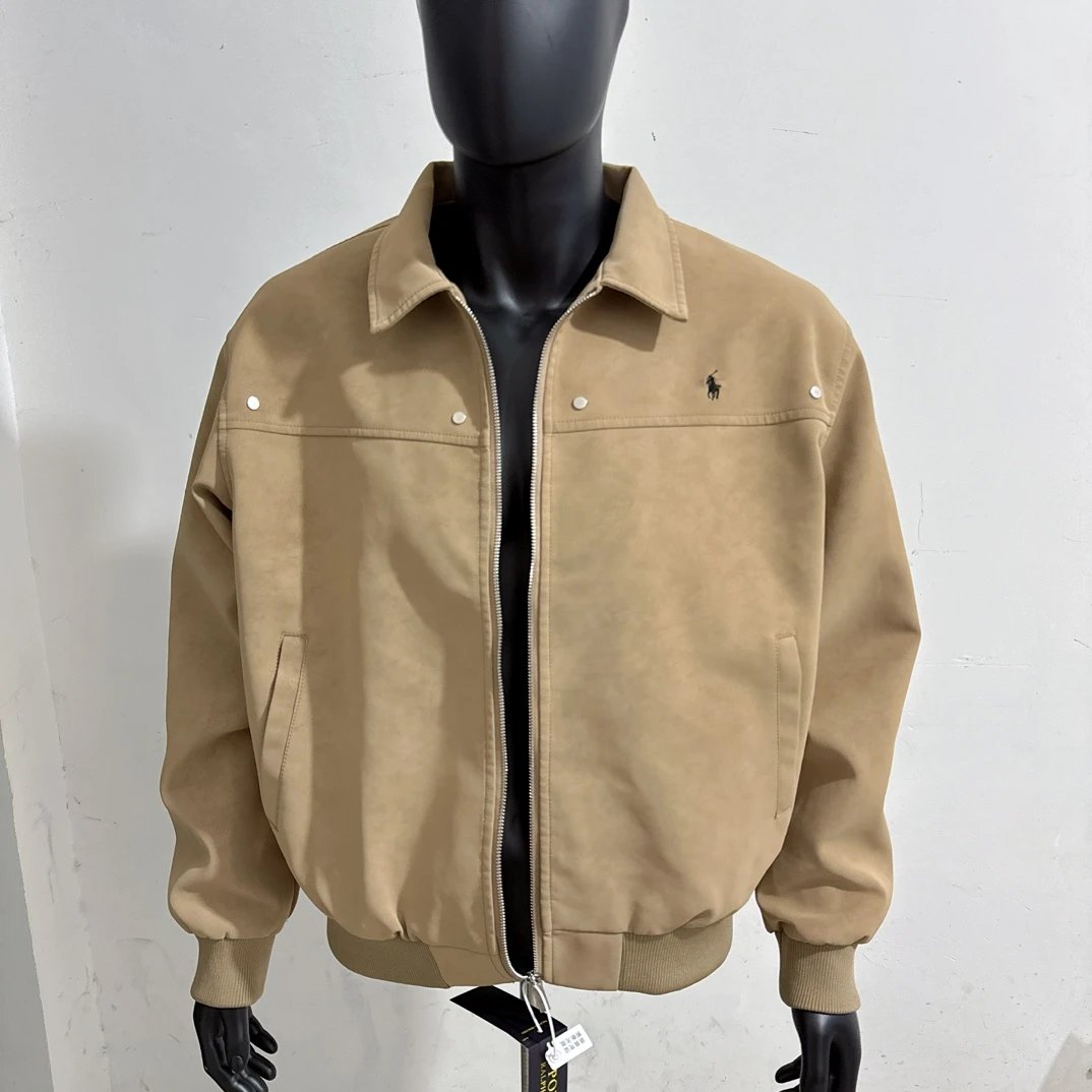 Ralph Lauren Polo Pony Zip-Up Harrington Bomber Jacket Khaki