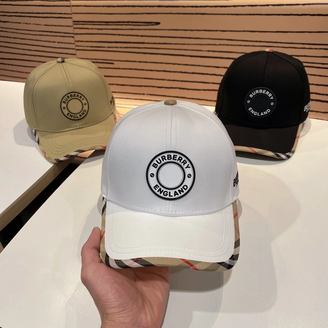 Fendi Hats Logo Baseball Cap with Contrast Whipstitch Brim — 18
