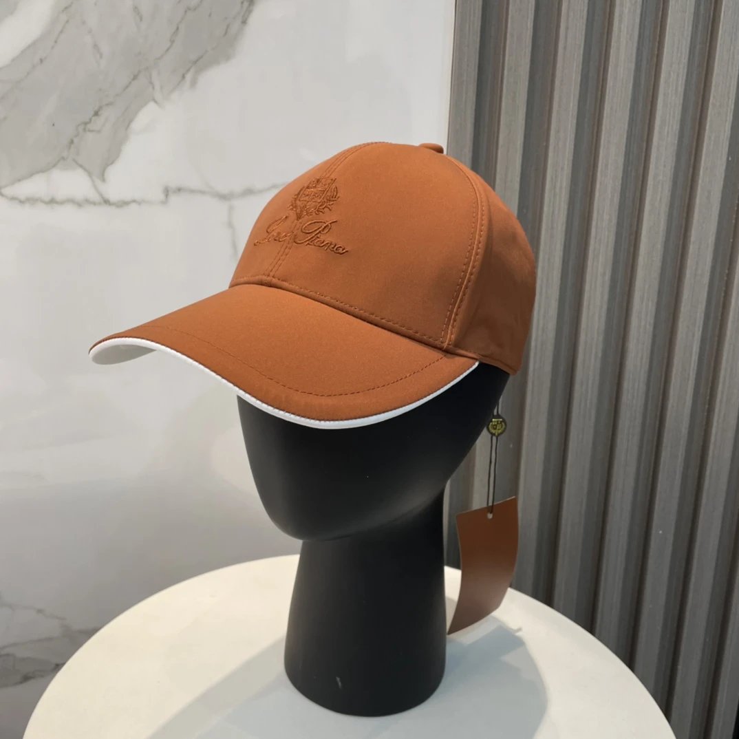 Loro Piana Hats Embroidered Crest Baseball Cap with Contrast Piping — 12