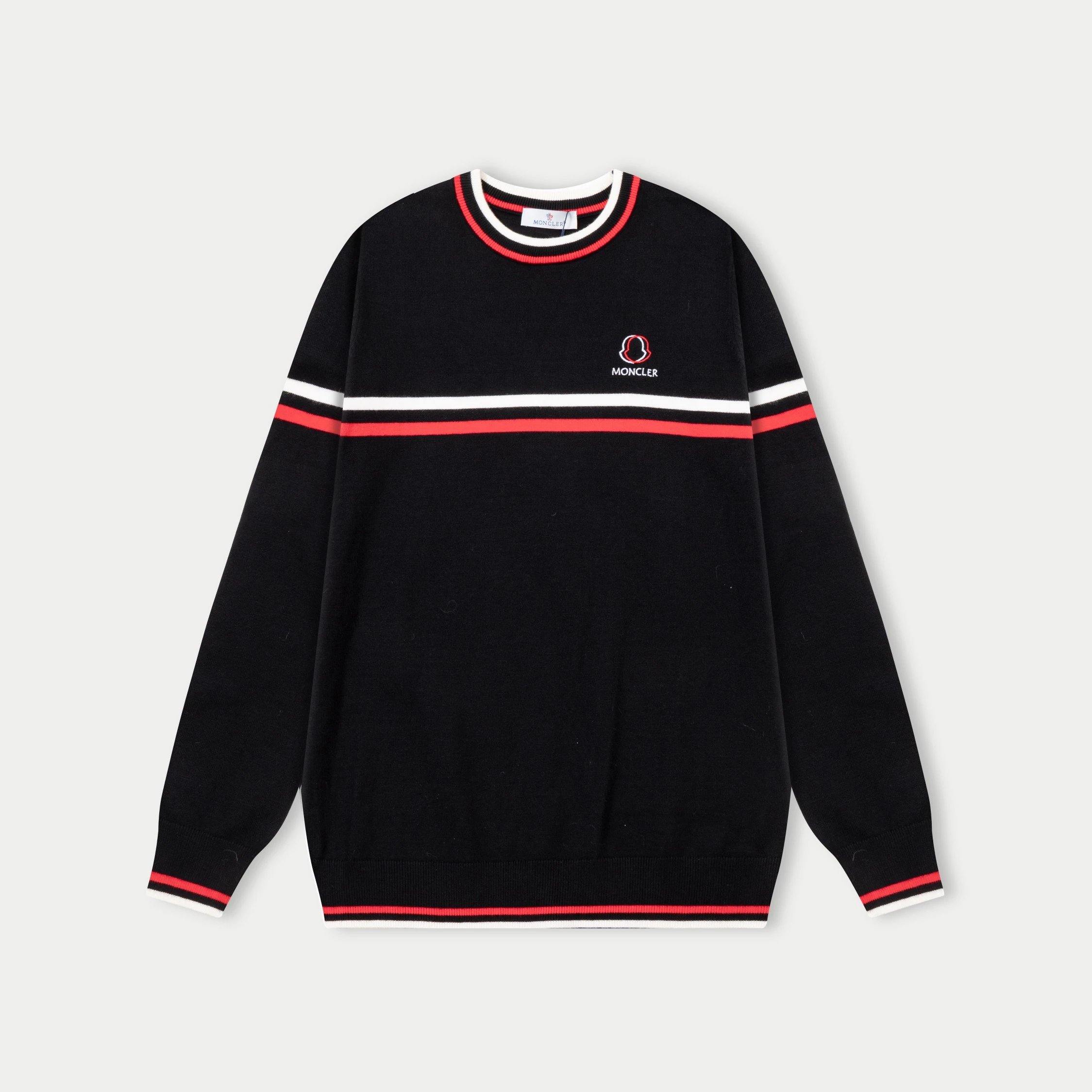 Moncler Knitwear Crewneck knit sweater with logo patch image 9