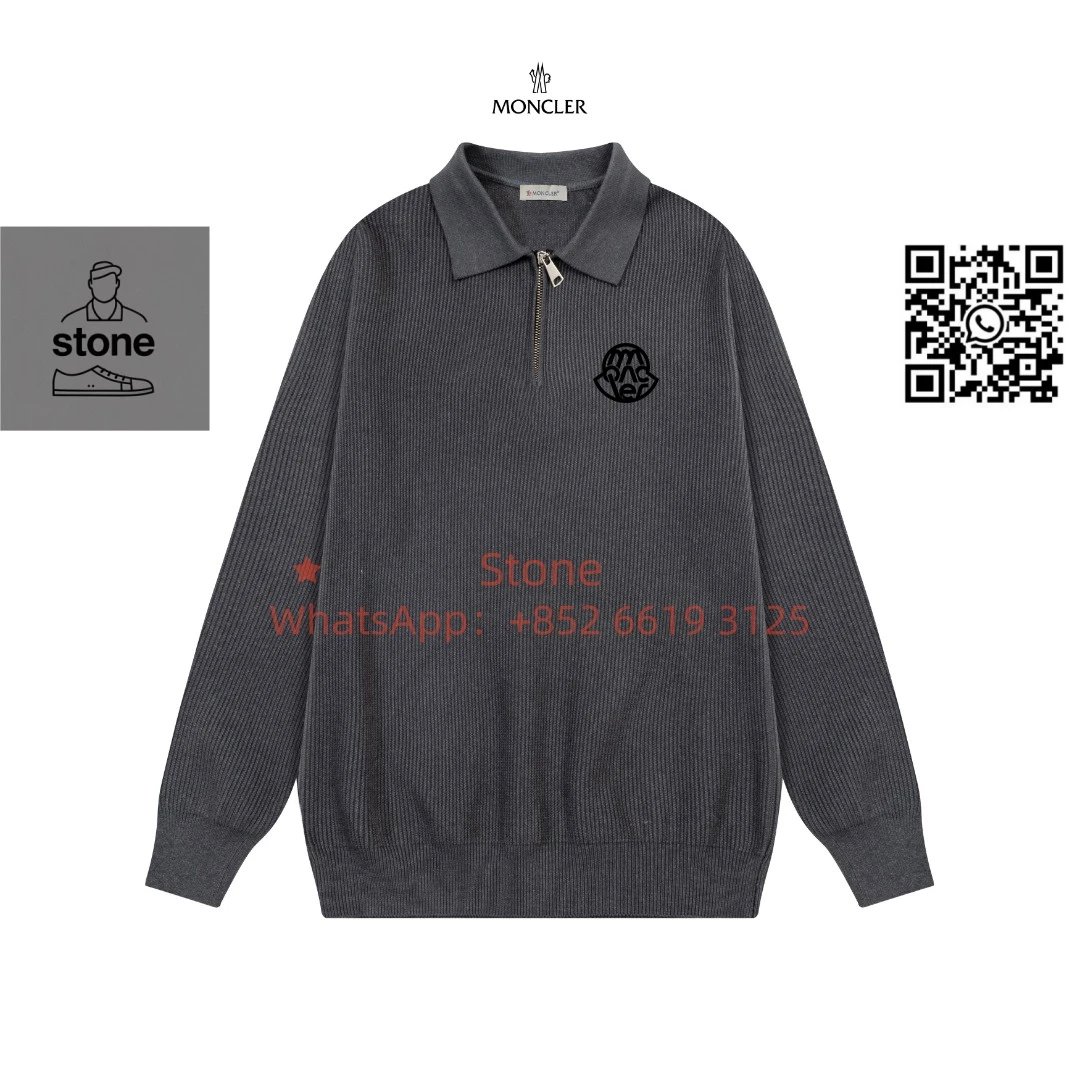 Moncler Knitwear Crewneck knit sweater with logo patch — 18
