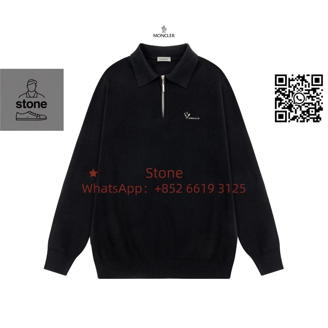 Moncler Knitwear Crewneck knit sweater with logo patch — 25