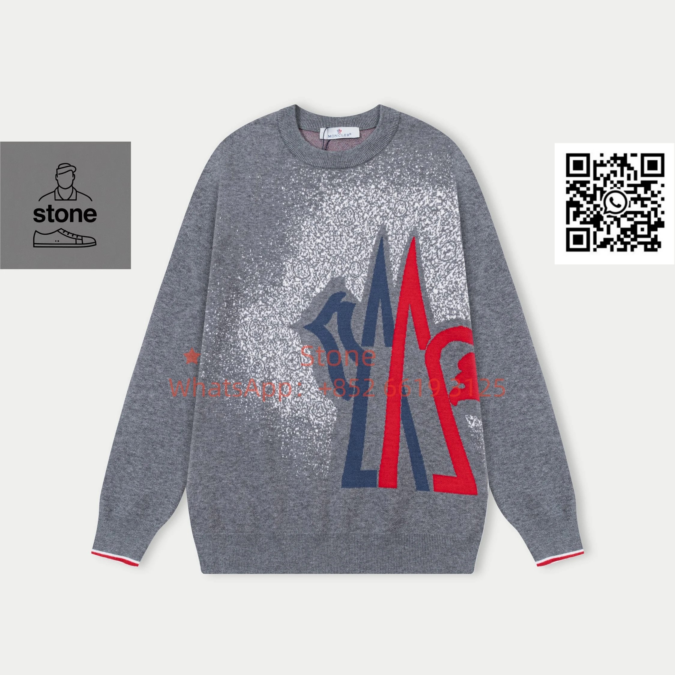 Moncler Knitwear Crewneck knit sweater with logo patch — 09