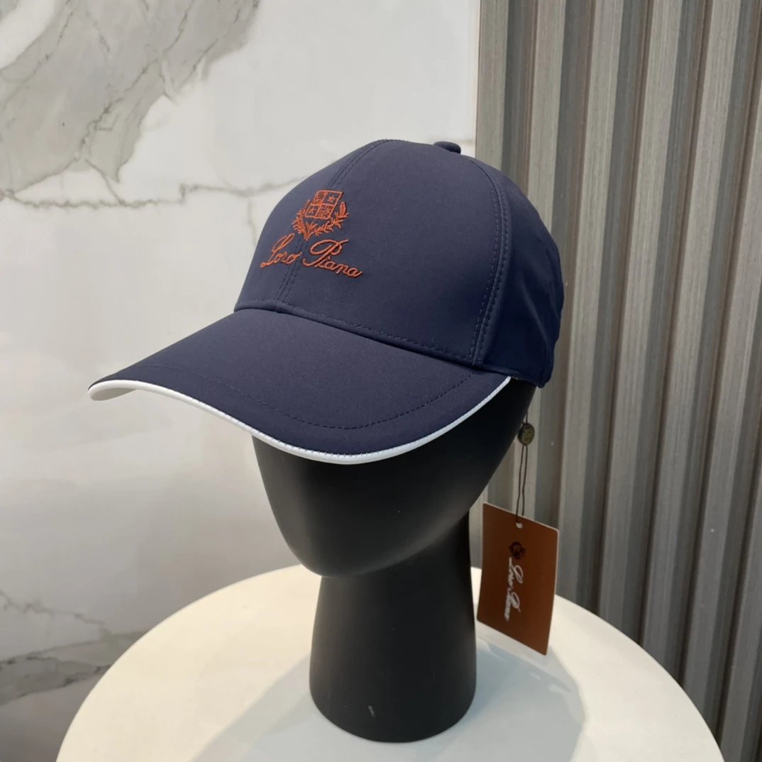 Loro Piana Hats Embroidered Crest Baseball Cap with Contrast Piping — 13
