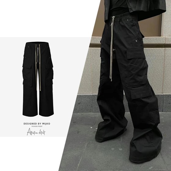Designer Trend Wide Leg Functional Unisex Casual Pants