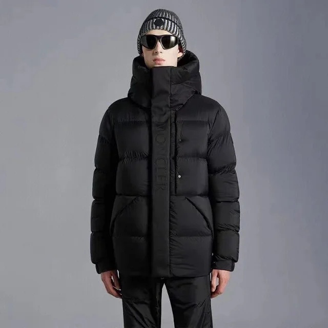 Moncler Down Jackets Hooded color-block puffer jacket product detail image 14