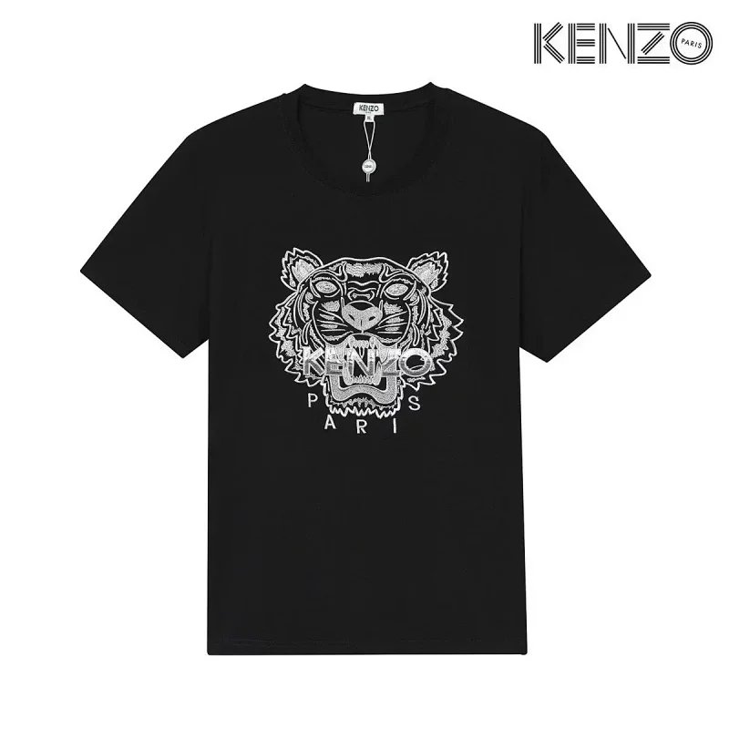 Kenzo Tiger Embroidered Black T-Shirt - 36