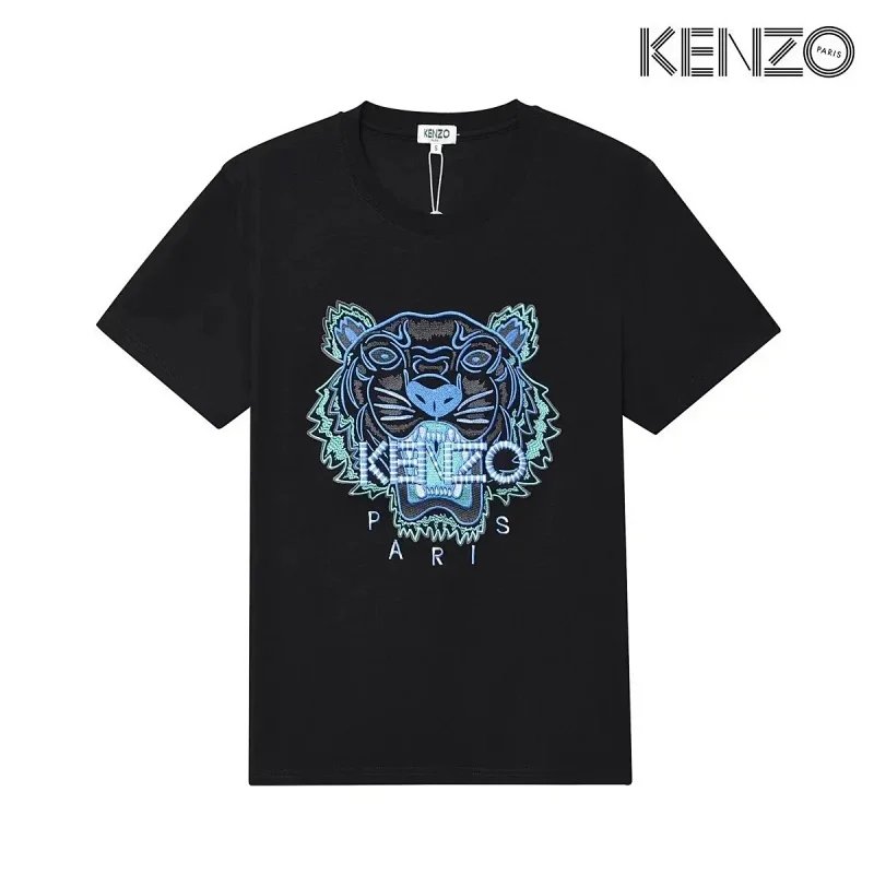 Kenzo Tiger Embroidered Black T-Shirt - 21