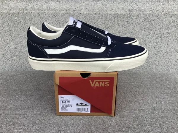 Vans Ward Navy Canvas Slip-On Sneakers - 44