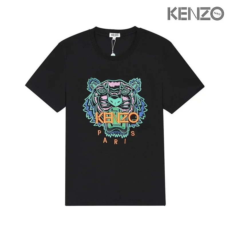 Kenzo Tiger Embroidered Black T-Shirt - 41