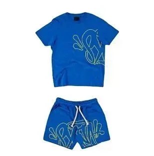Corteiz 'Og' Graffiti Hoodie and Sweatpants Set Light Blue - 22