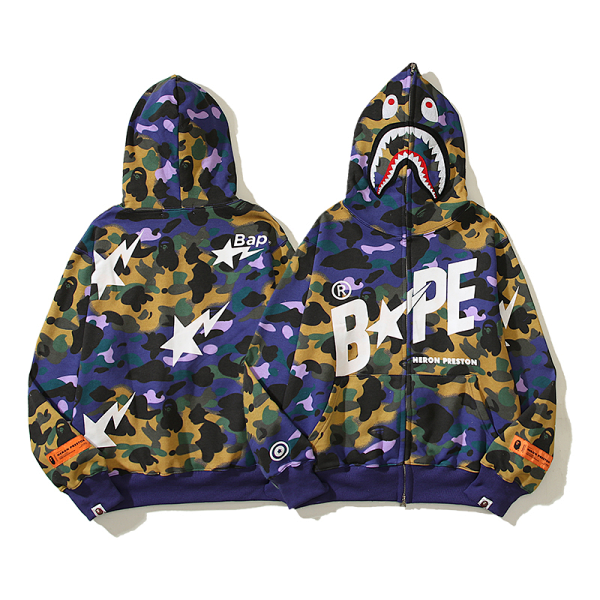 A Bathing Ape Shark Camo Shorts Blue - 25