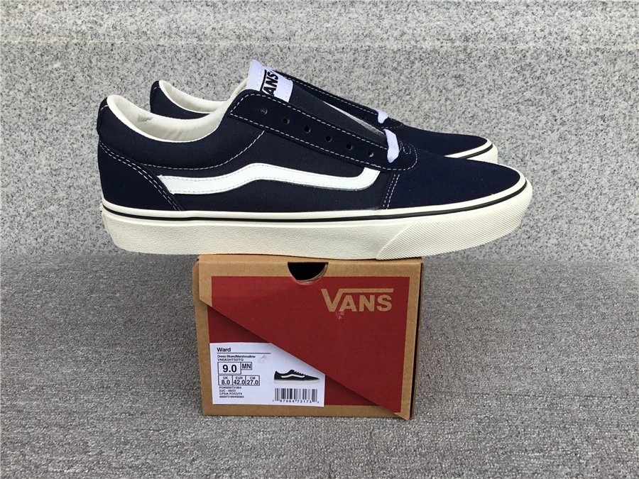 Vans Ward Navy Canvas Slip-On Sneakers - 39