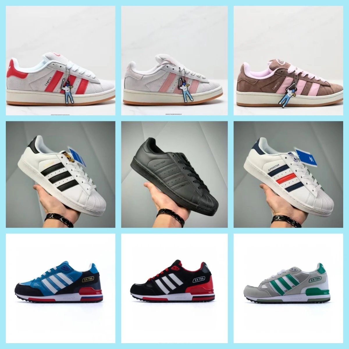 Adidas Campus Low and Superstar Sneakers
