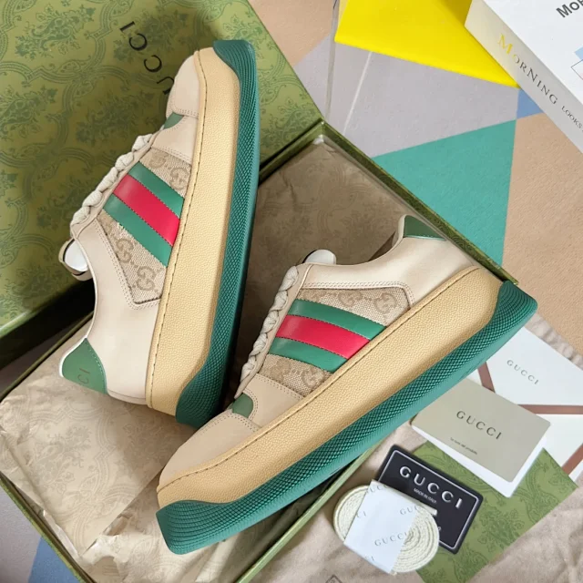 Gucci Sneakers Low-Top Lace-Up with Web Stripe and GG Canvas product detail image 21