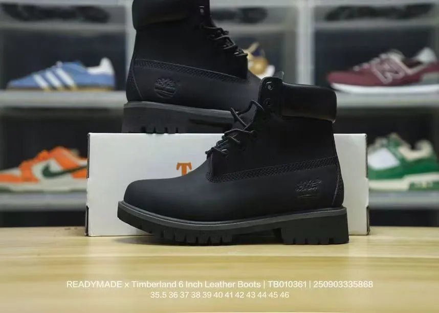READYMADE x Timberland 6 Inch Leather Boots Black Boots