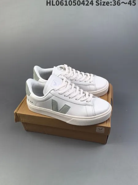 Veja Campo White Perforated Leather Sneakers - 44