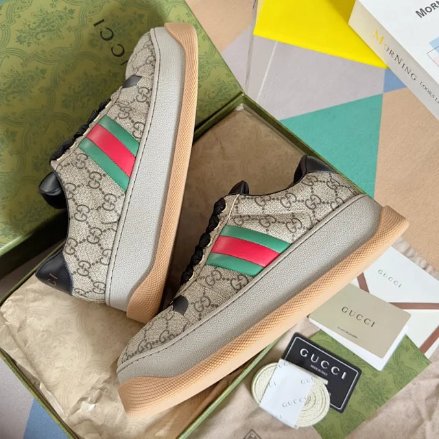 Gucci Sneakers Low-Top Lace-Up with Web Stripe and GG Canvas product detail image 17