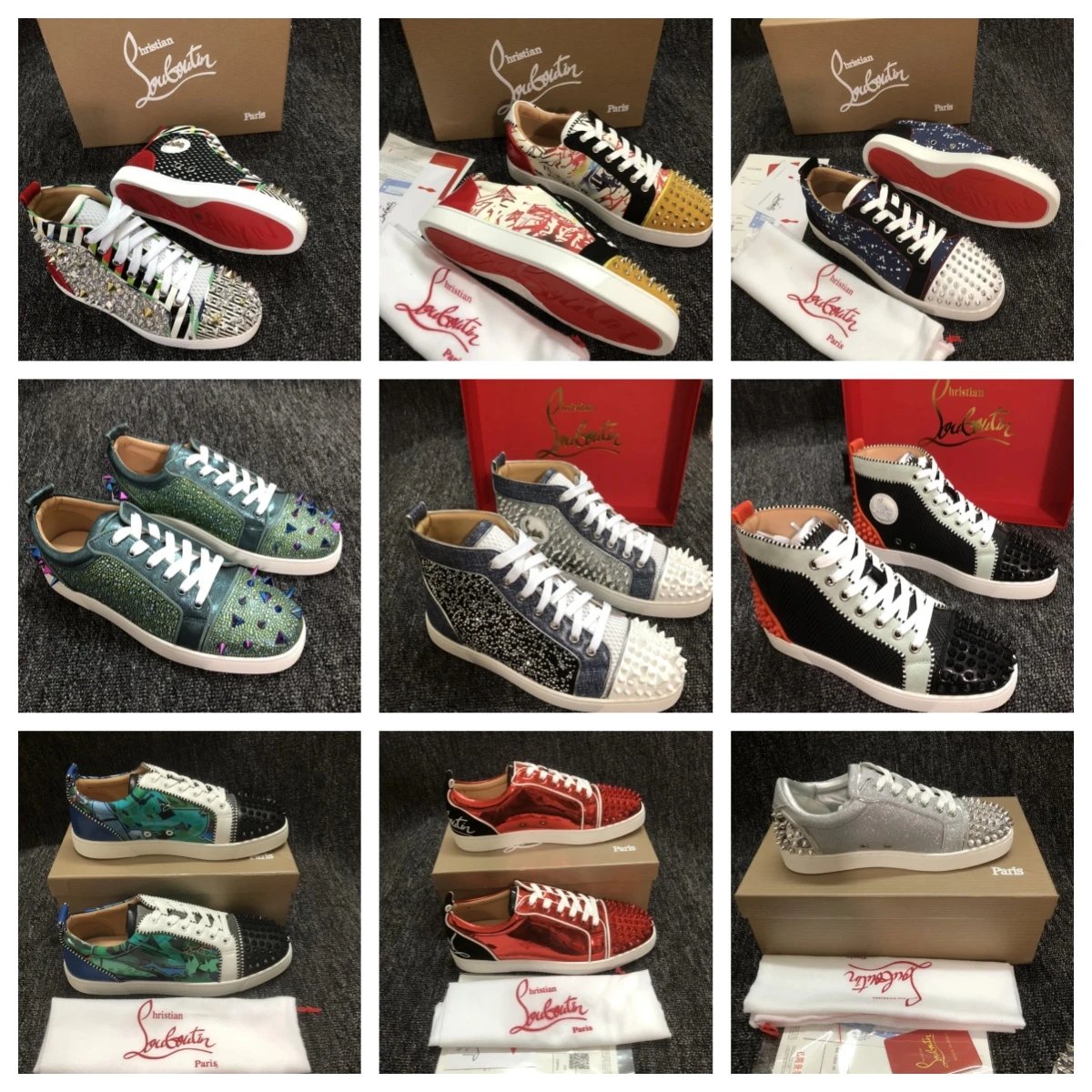 ZM18 Red Bottom Riveted Casual Shoes for Men and Women 03WS+86 189 6597 6222