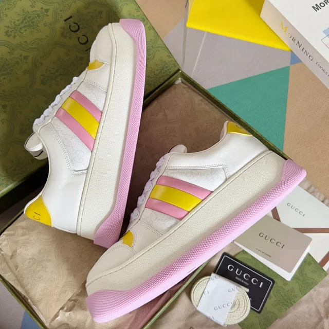Gucci Sneakers Low-Top Lace-Up with Web Stripe and GG Canvas product detail image 22