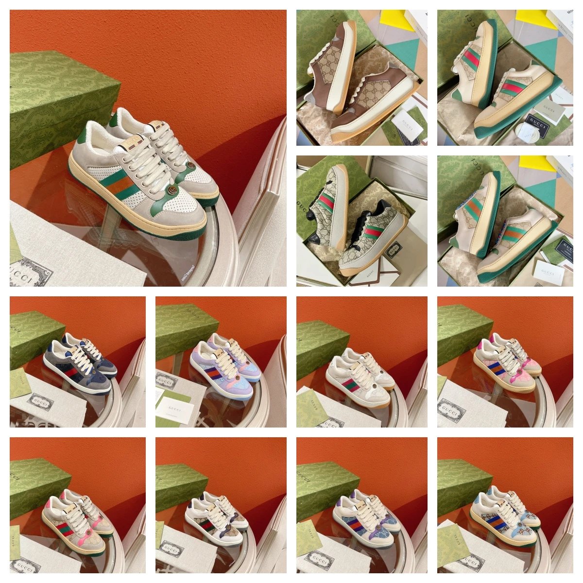 Gucci Ace Web Stripe leather sneakers