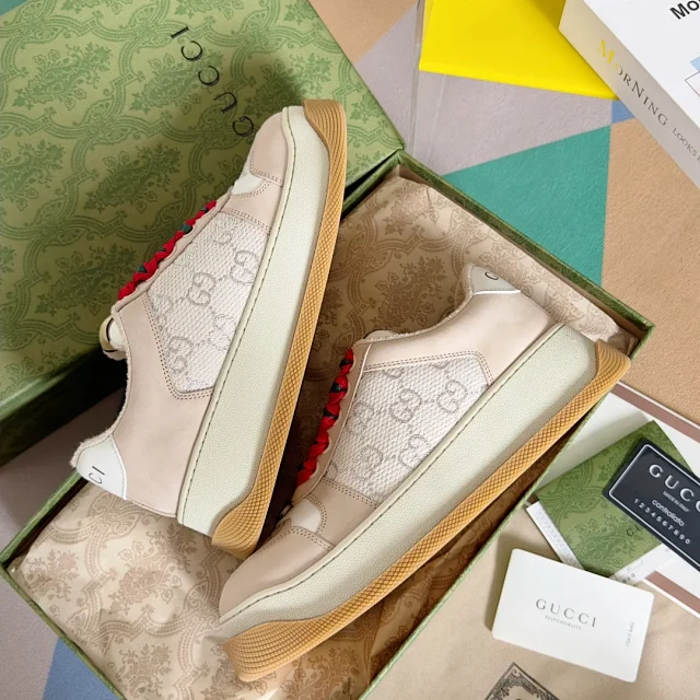 Gucci Sneakers Low-Top Lace-Up with Web Stripe and GG Canvas product detail image 32