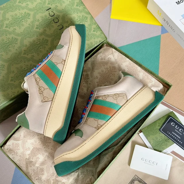 Gucci Sneakers Low-Top Lace-Up with Web Stripe and GG Canvas product detail image 33