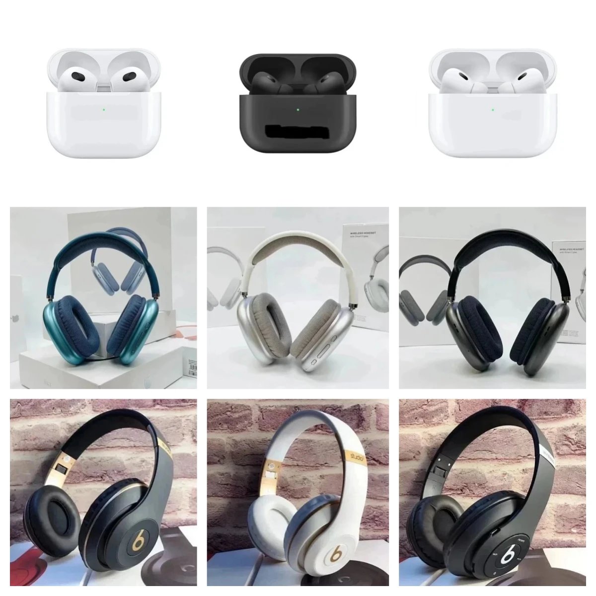 Portable Over-Ear Bluetooth Headphones In-Ear Bluetooth Earbuds (Non-Quality Issues, No Returns or Exchanges) (With Original Box Top Quality) WhatsApp+852 6737 9971