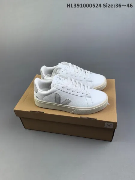 Veja Campo White Perforated Leather Sneakers - 12