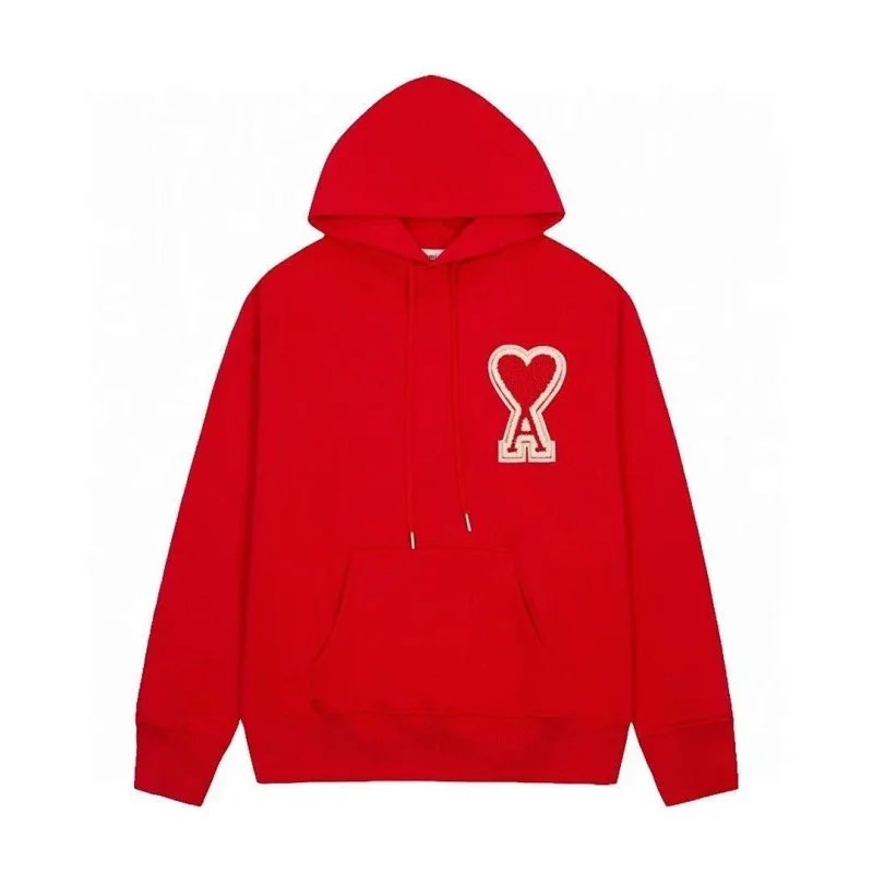 AMI Paris Heart Logo Hoodie Gray - 12
