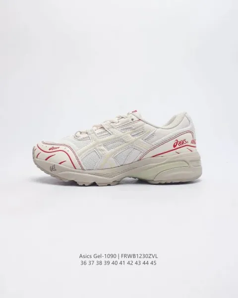 Asics Gel-1090 Silver Red Black Running Shoes - 31