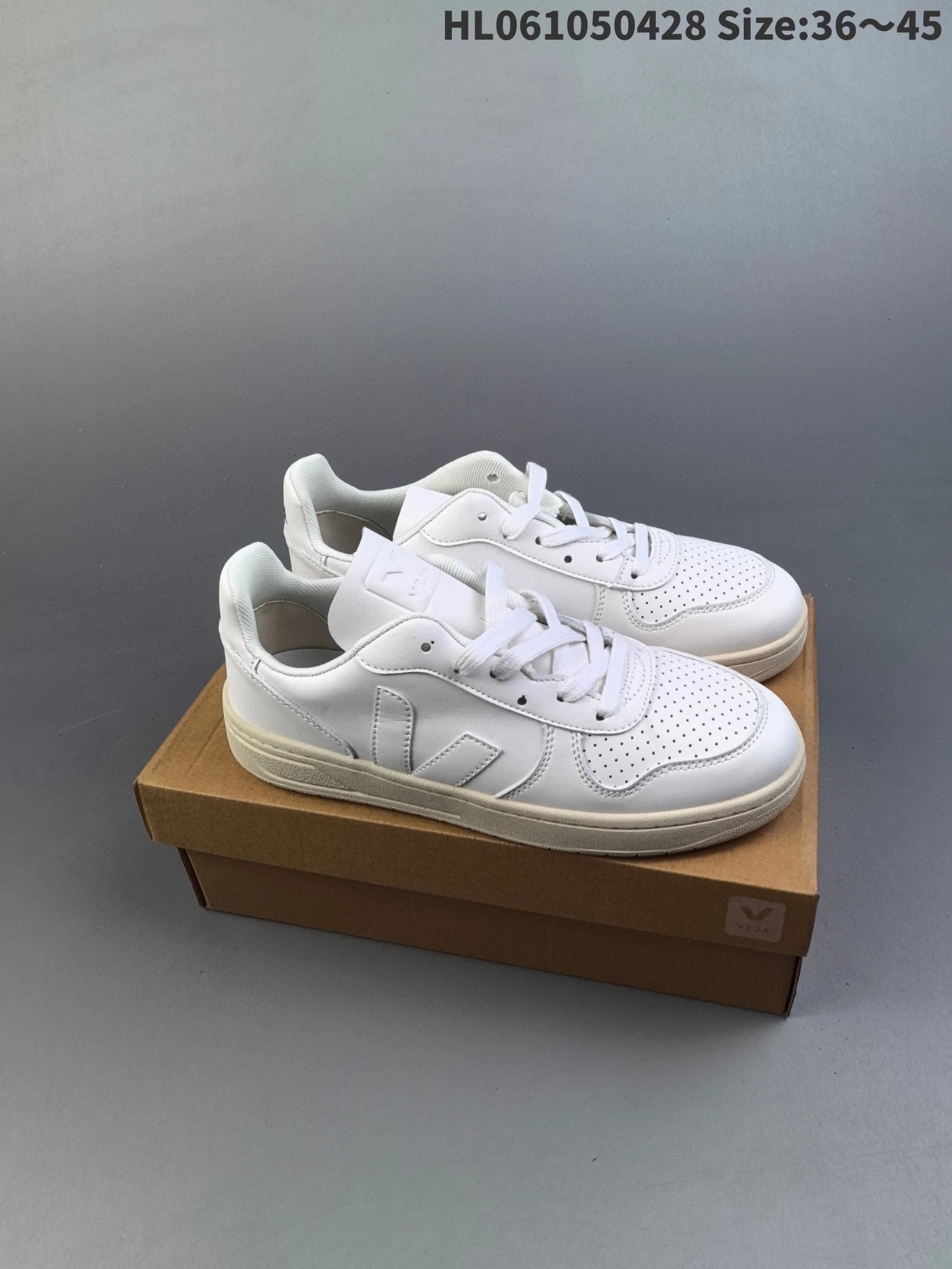 Veja Campo White Perforated Leather Sneakers - 25