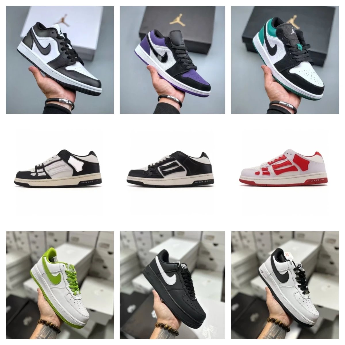 Air Jordan 1 Low / Nike Air Force 1 / Amiri Skel-Top Low Sneakers