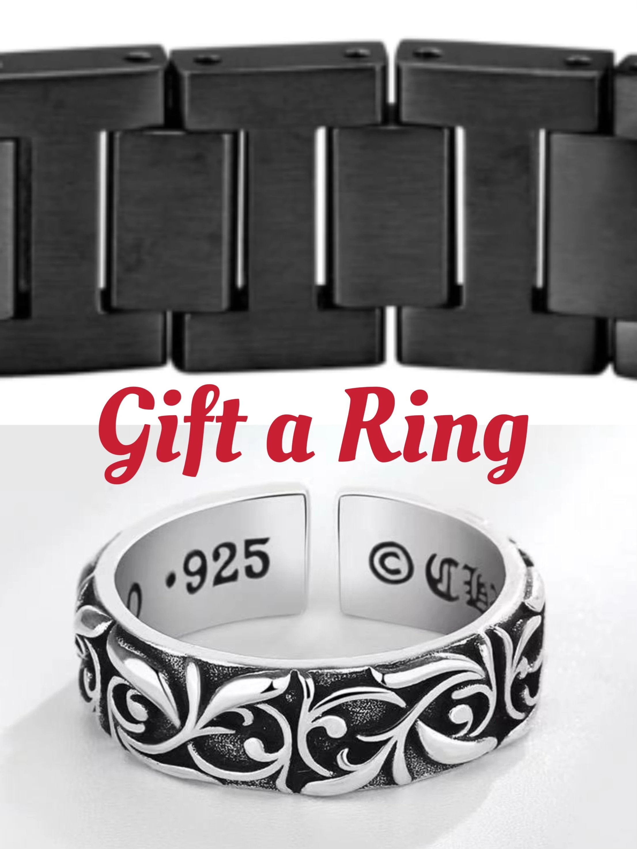 Men's black bracelet