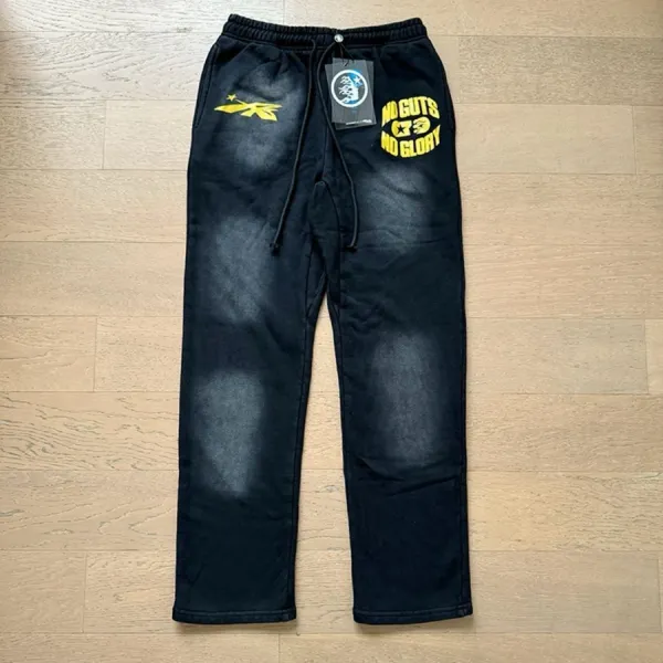 Reebok x No Guts No Glory Distressed Black Sweatpants - 1