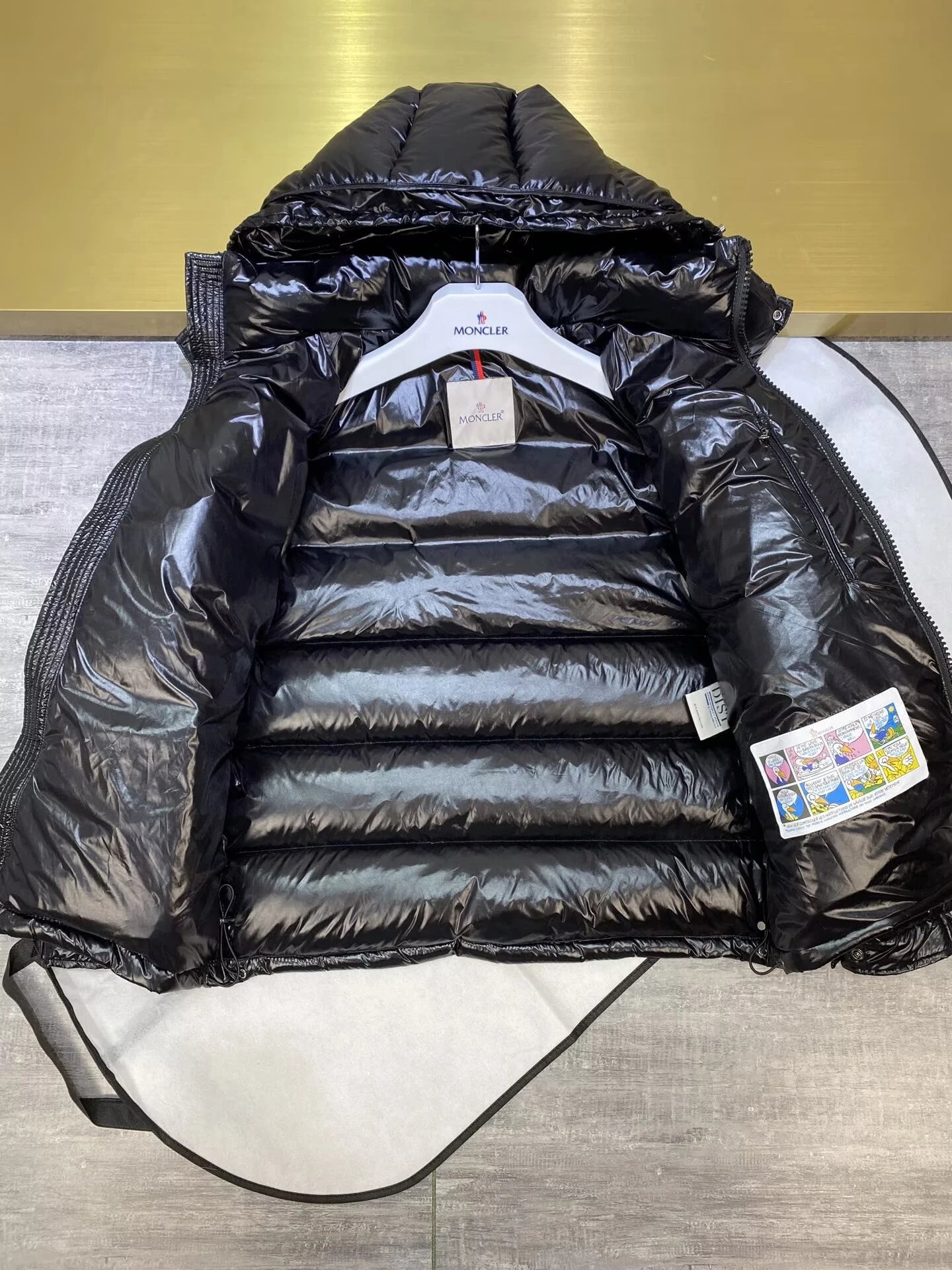 Moncler Maya Down Jacket Black Glossy Finish - 5