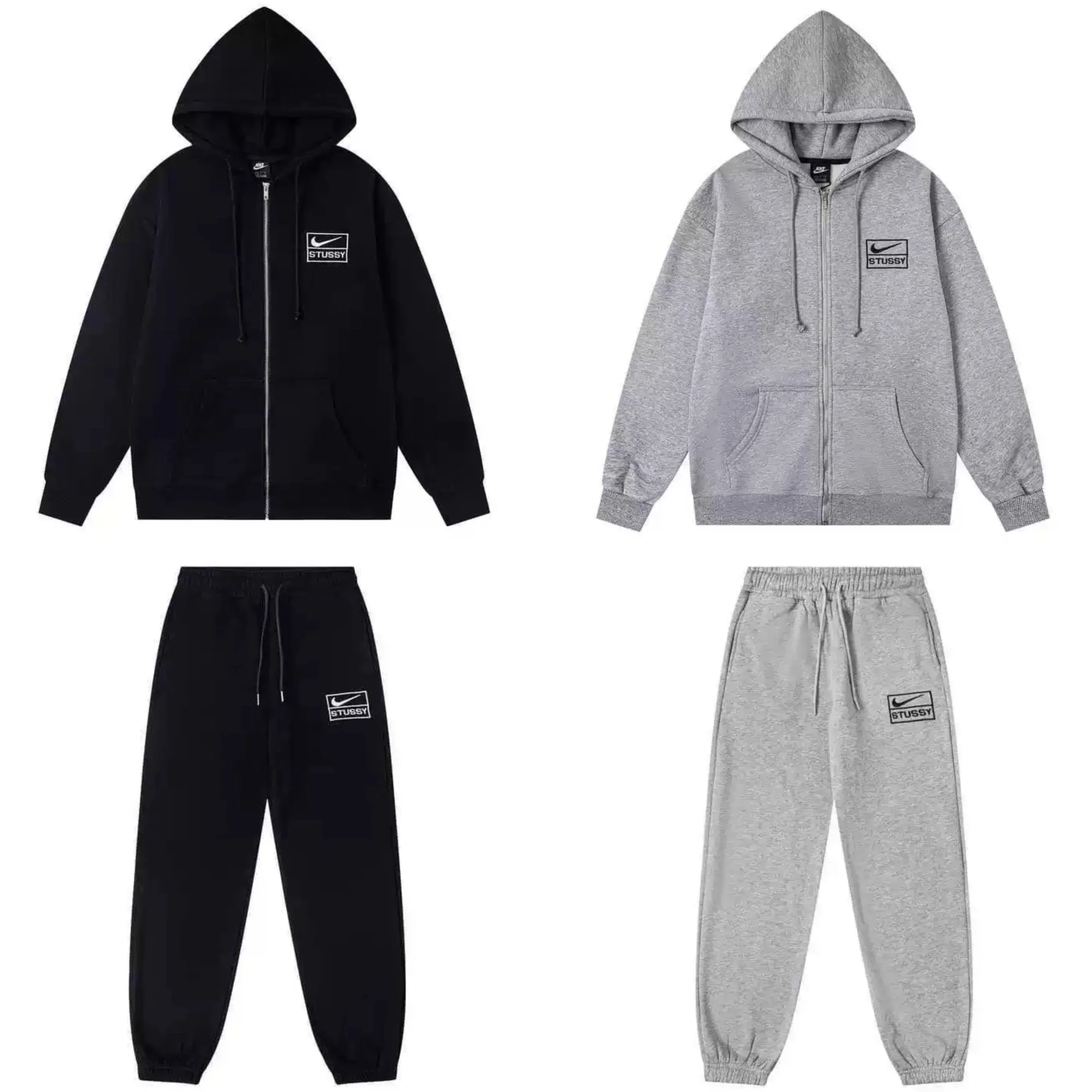 Nike × Stüssy，collaborative hoodie and sweatpants set