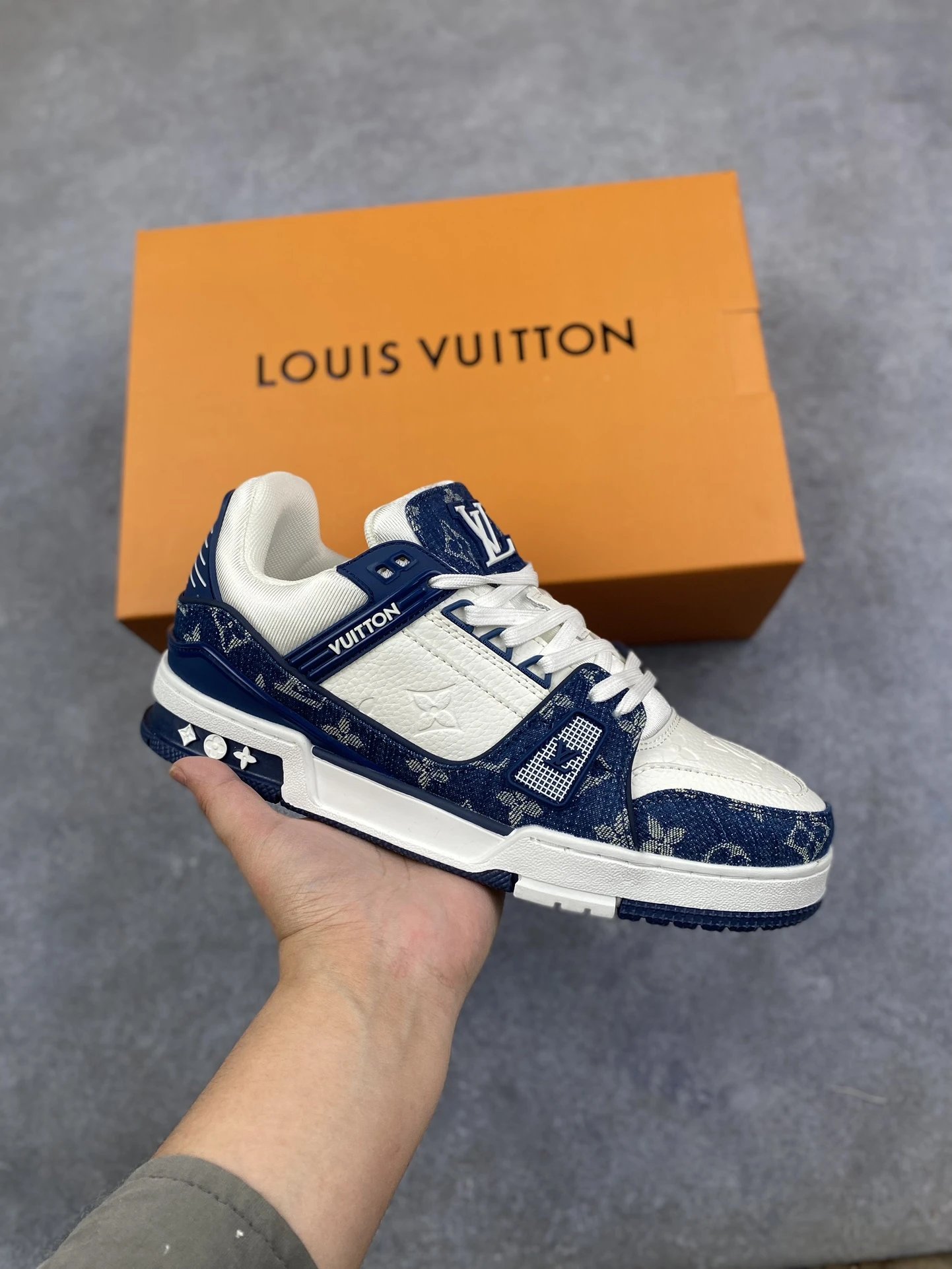 3-Louis White and Blue Denim