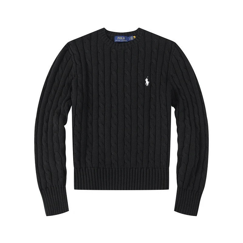 Women's Crew Neck Black with White Label