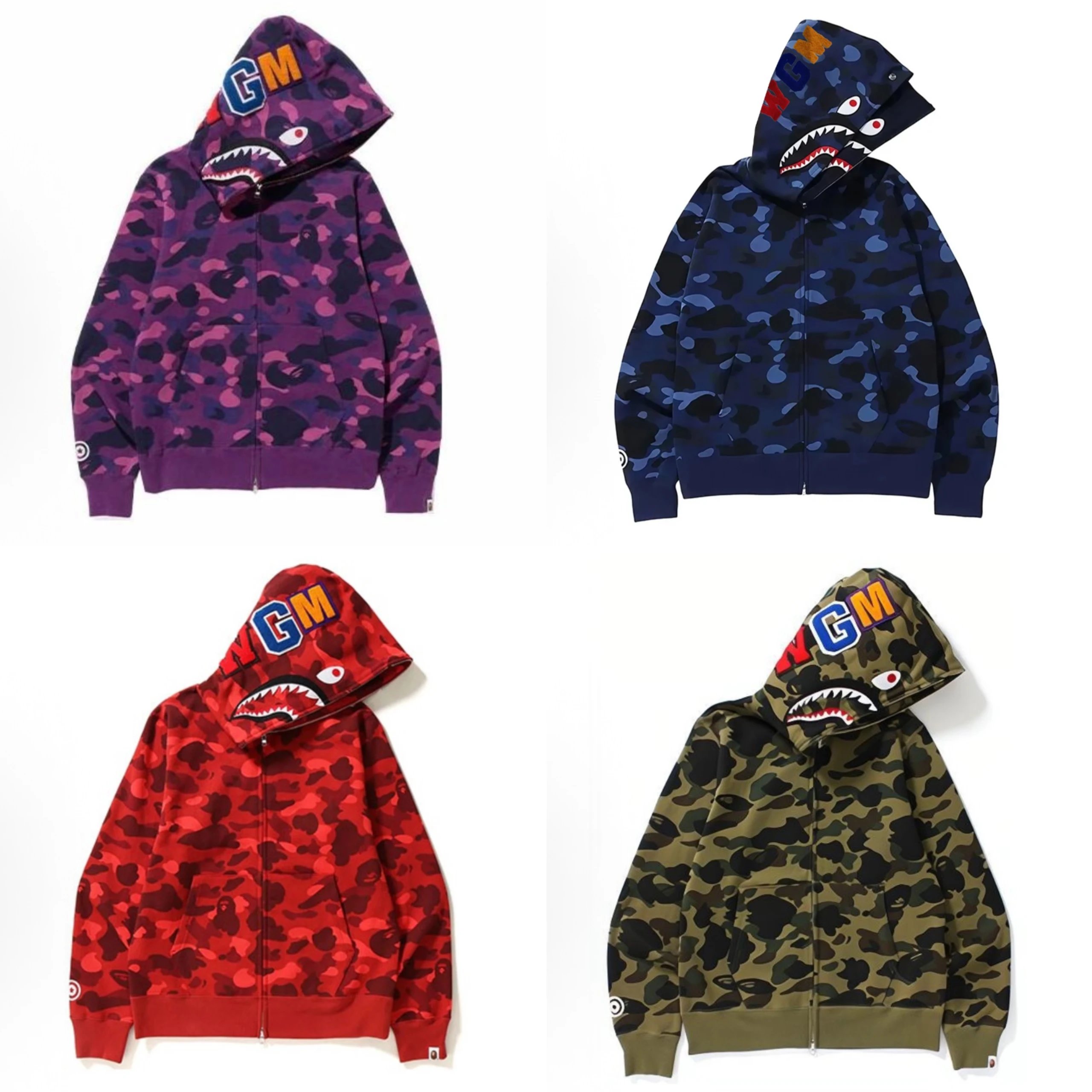 3D Print Camo Jacket Hoodie Zip-Up男女情侣卫衣-BL