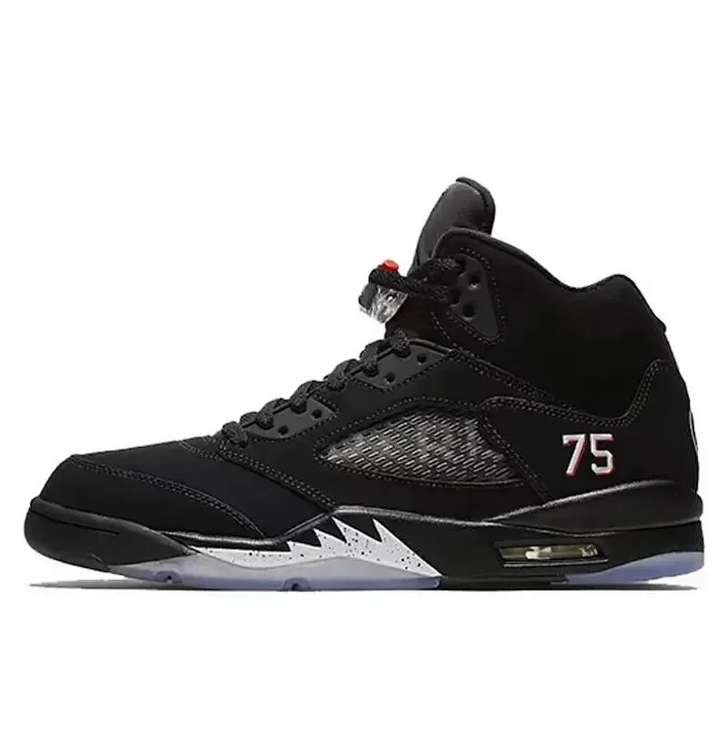 Air Jordan 5 Black/Red -001-A5HighBlack75(G)