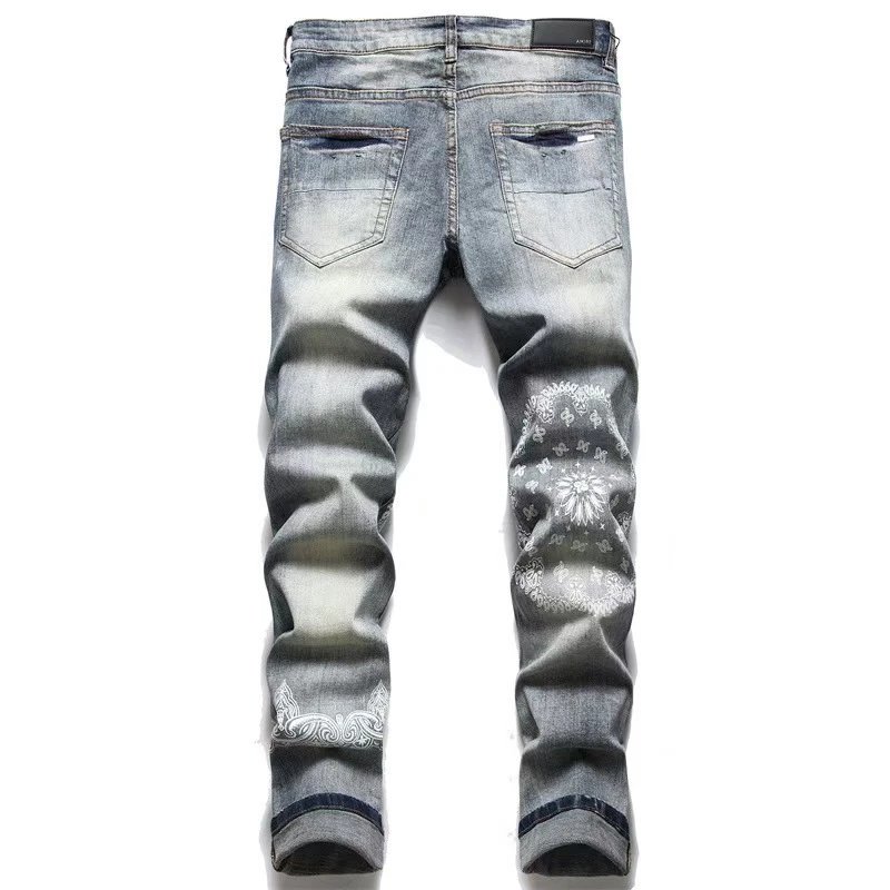 Amiri Tiger Embroidered Black Slim Fit Jeans - 36