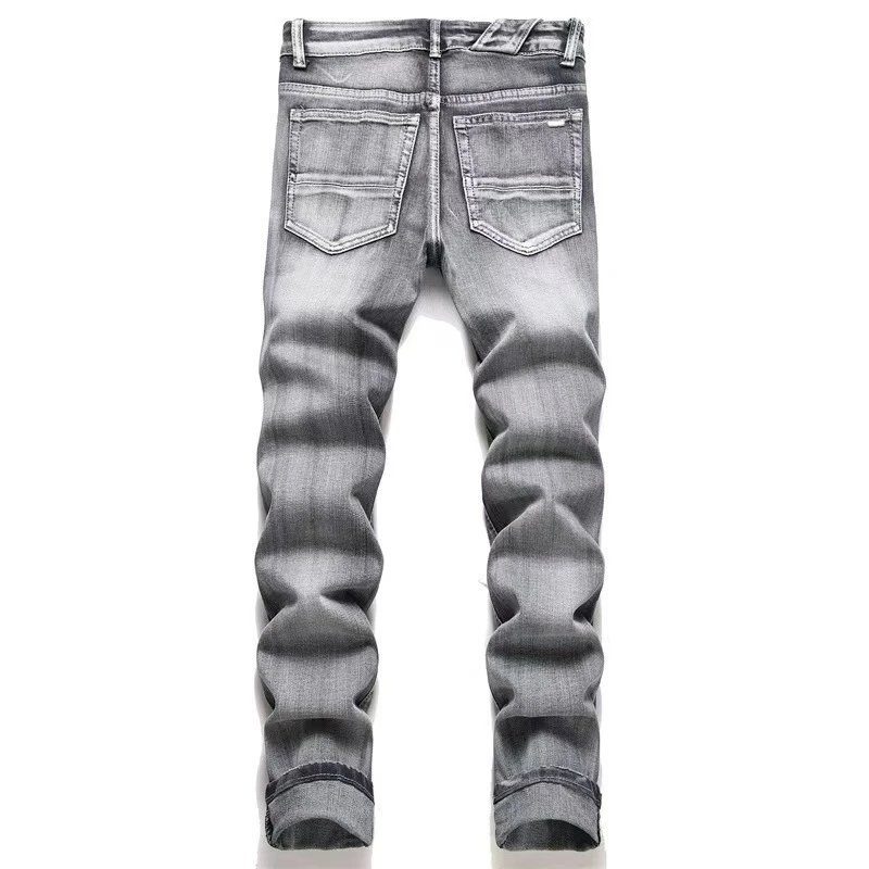 Amiri Tiger Embroidered Black Slim Fit Jeans - 43
