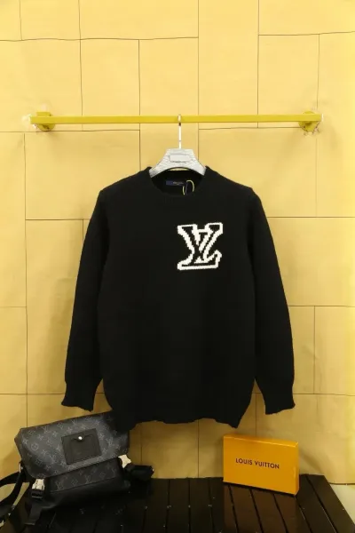 Louis Vuitton LV Monogram Knit Sweater Black - 1