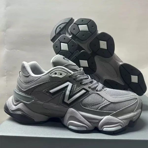 New Balance 9060 Gray Chunky Sneakers - 1